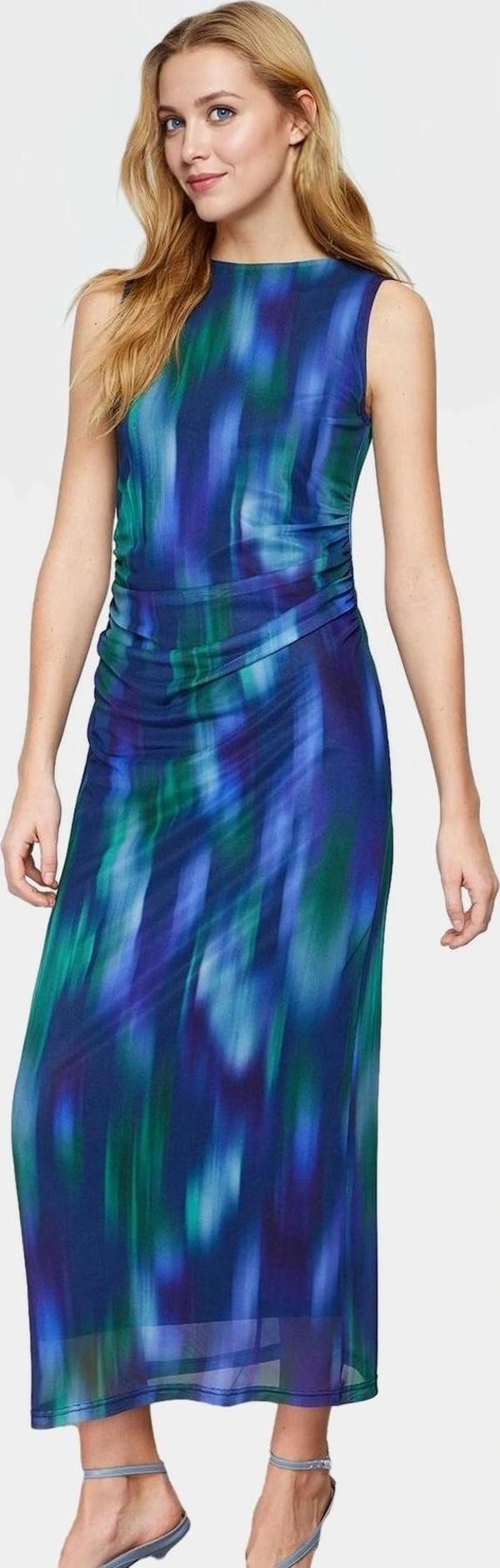 Maxi Elbise Çiçekli Desenli Astarlı Örme Yazlık Zarifane Tasarım - Image 1