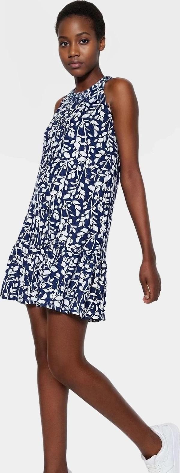 Yazlık Çiçek Desenli Mini Elbise Polyester Kaşkorse Kumaş Rahat Günlük Stil Kullanım İçin - Image 1