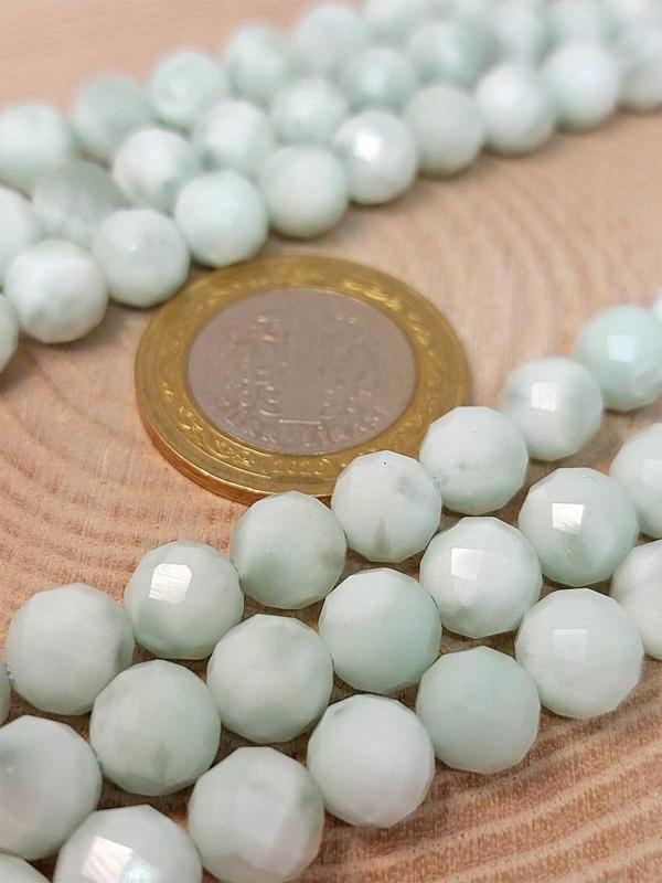 Larimar Taşı Faset Kesim YARIM Dizi 8mm (18cm uzunluğundadır) - Image 1