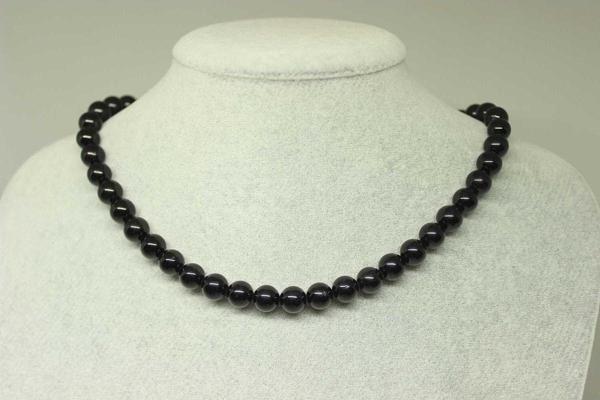 Obsidyen Taşı Kolye 8mm (klipsli) - Image 1