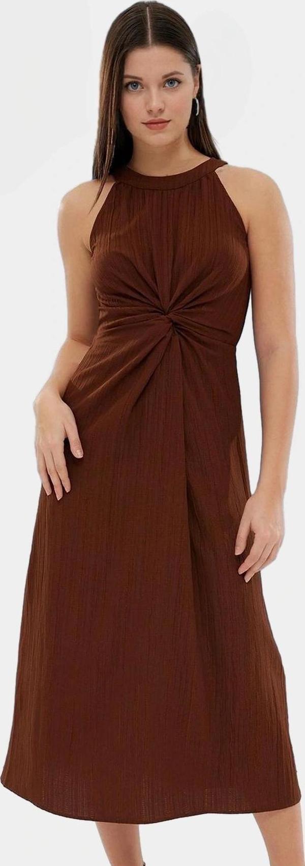 Kadın Maxi Elbise Dokuma Crinkle Kumaş Halter Yaka A Line Günlük Stil Kaliteli İşçilik Mükemmel Uyum - Image 1