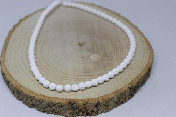 Lav Taşı Beyaz Renkli Dizi 6mm - Image 1
