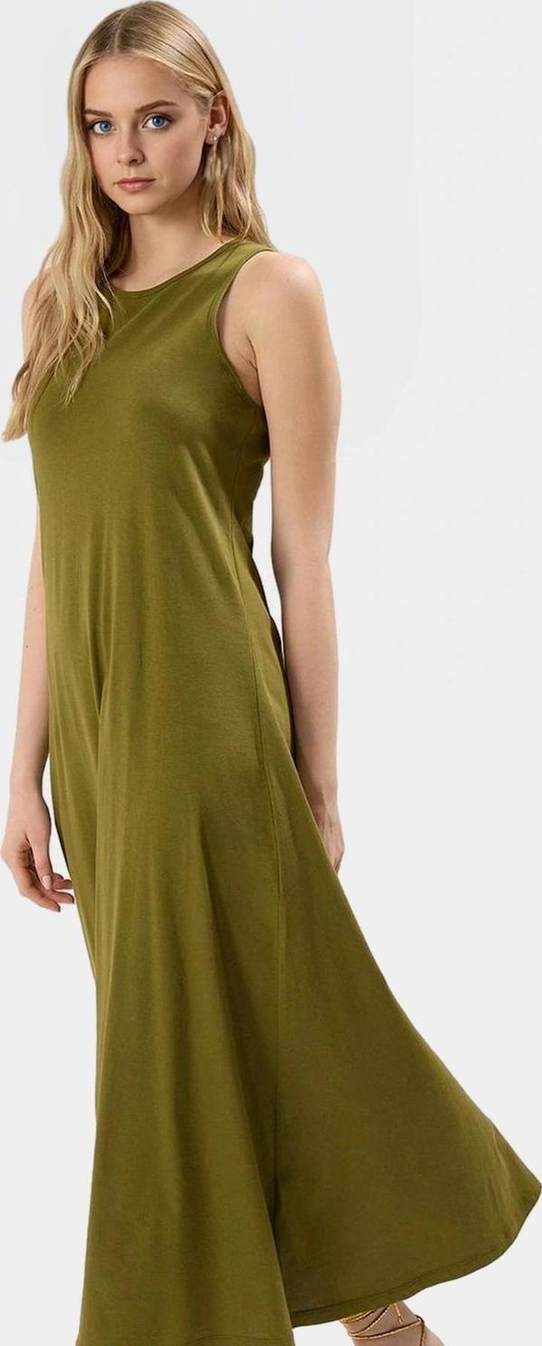 Maxi A line Örme Pamuklu Elbise Halter Yaka Günlük Casual Rahat Ve Şık Kullanım Premium Kalite - Image 1