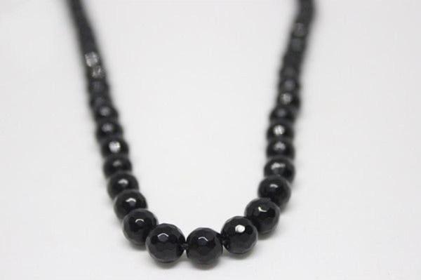Onix (oniks) Taşı Faset Kesim Parlak Yarım Dizi 6mm (18cm Uzunluğundadır) - Image 1