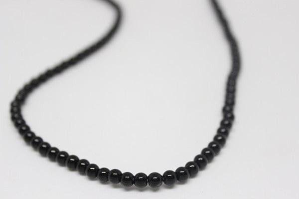 Onix (oniks) Taşı Parlak Yarım Dizi 4mm (18cm Uzunluğundadır) - Image 1