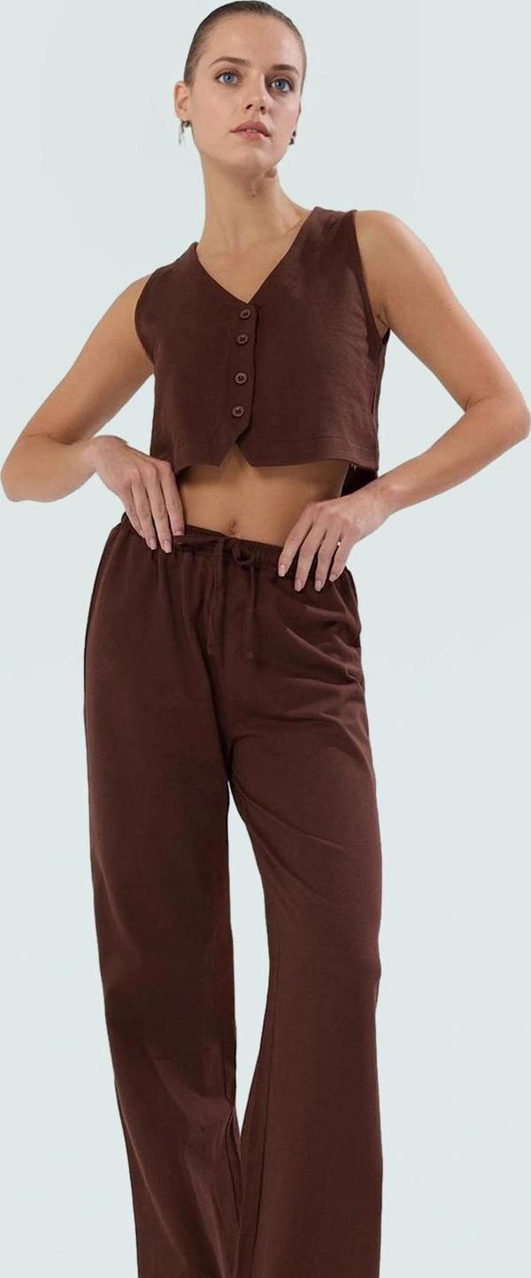 Kadın Örme Geniş Paça Yazlık Takım Rahat Günlük Stil Şık Görünüm Ve - Image 1