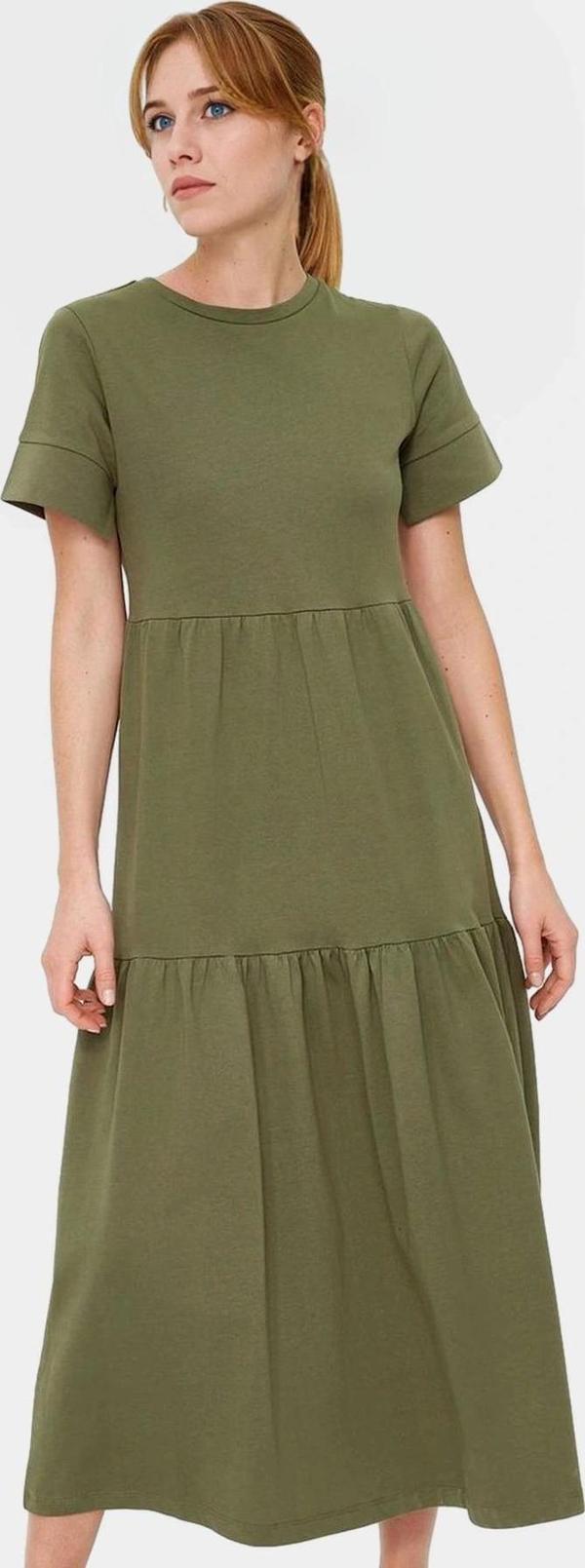 Kadın Bisiklet Yaka Örme Maxi Elbise Rahat Yazlık Günlük Stil Kullanım Modern - Image 1