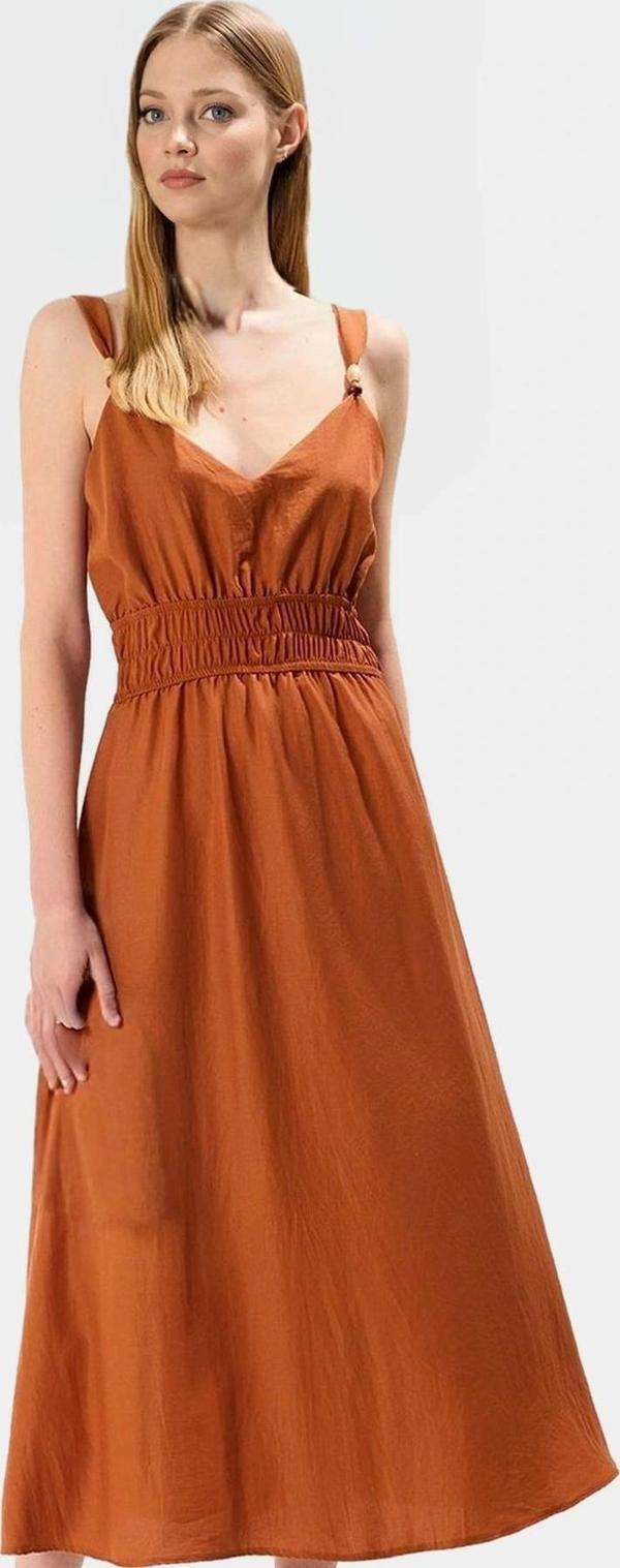 Maxi Elbise Dokuma Aerobin Kumaş Belden Açılan Etek Aksesuar Detaylı Rahat Ve Şık Özenle Seçilmiş - Image 1