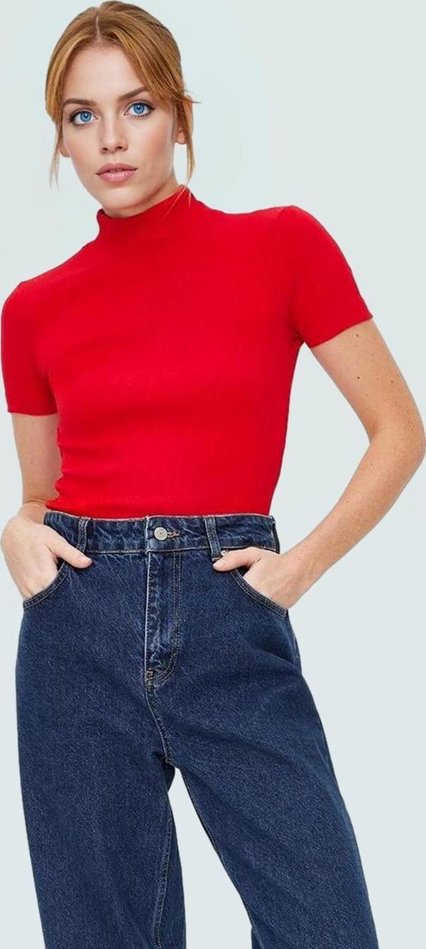 Fitted Dik Yaka Kısa Kollu Örme Bluz Günlük Şıklık Profesyonel Görünüm Seçkin Malzeme - Image 1