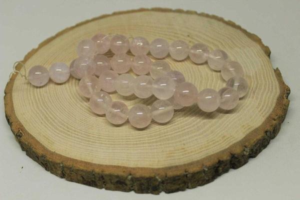 Pembe Kuvars Taşı Açık Renkli YARIM Dizi 12mm (18cm uzunluğundadır) - Image 1
