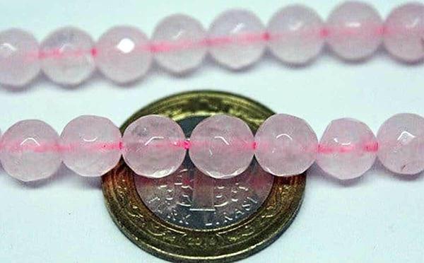 Pembe Kuvars Taşı Faset Kesim 8mm 10 Adet - Image 1