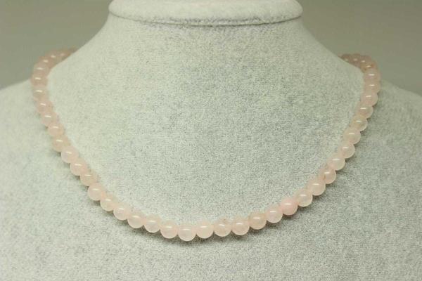 Pembe Kuvars Taşı Kolye 6mm (klipsli) - Image 1