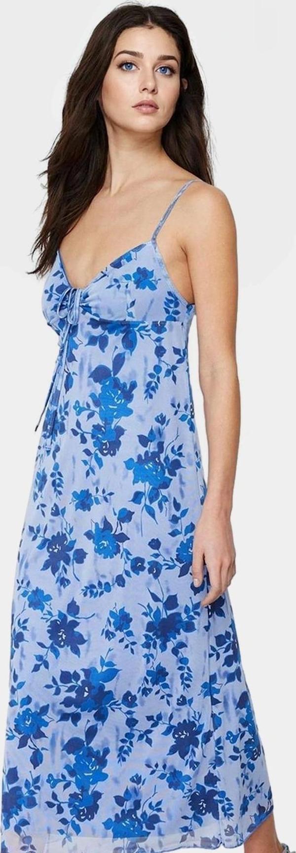 Maxi Elbise Çiçekli Desenli Örme Kumaş Rahat Günlük Yazlık Stil Özenle Seçilmiş Trend Tasarım - Image 1