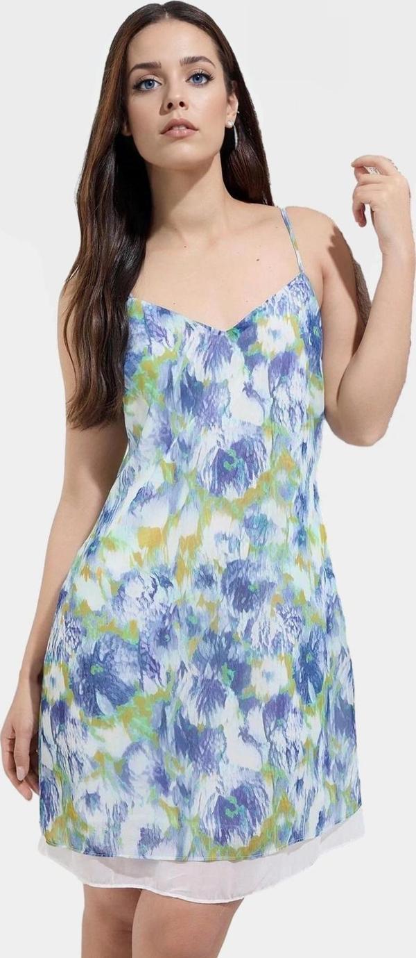 A line Şifon Mini Elbise Desenli Polyester Yazlık Günlük Modern Stil Rahat Kullanım Ve Şık - Image 1