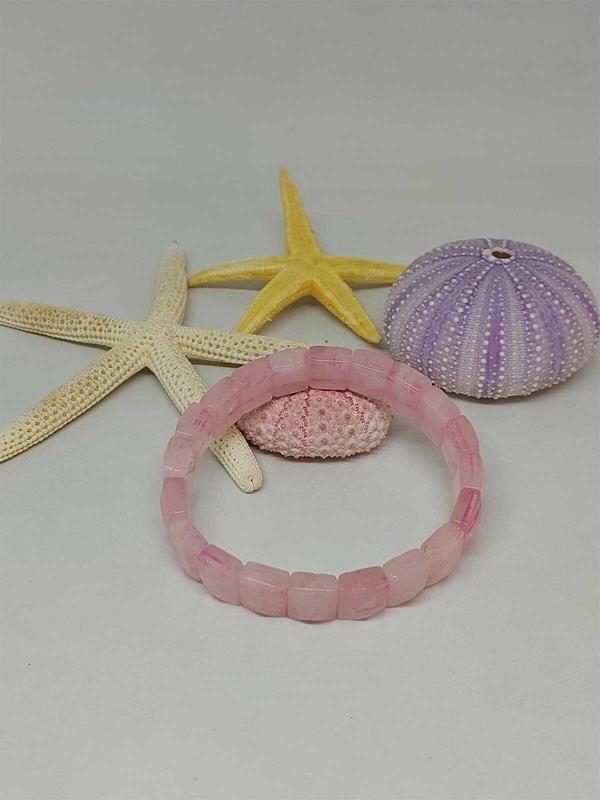 Pembe Kuvars Taşı Rolex Model Unisex Bileklik - Image 1