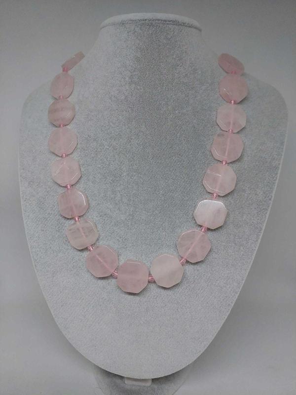 Pembe Kuvars Taşı Sekizgen Şekilli (klipsli) (35685) - Image 1