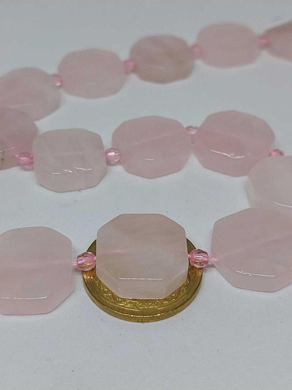 Pembe Kuvars Taşı Sekizgen Şekilli/adet (35685-1) - Image 1