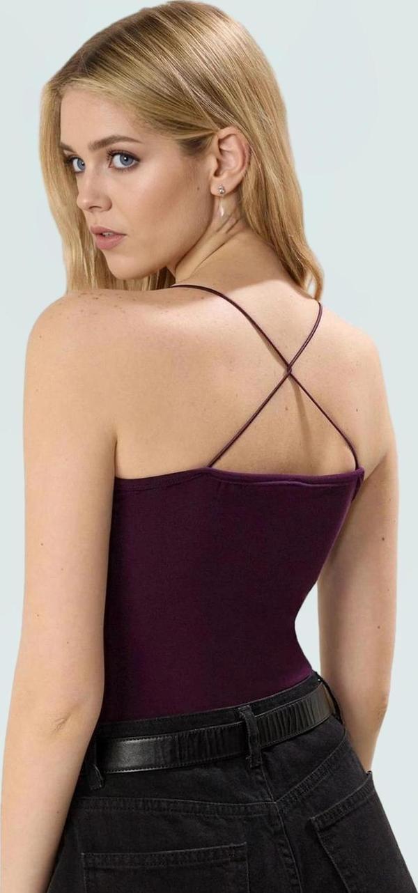 Fitted Vücuda Oturan Kolsuz Bluz Esnek Örme Havuz Yaka Günlük Modern Stil Rahat Kullanım - Image 1