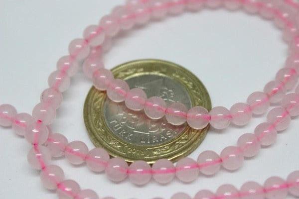 Pembe Kuvars Taşı Yarım Dizi 4mm 18cm - Image 1