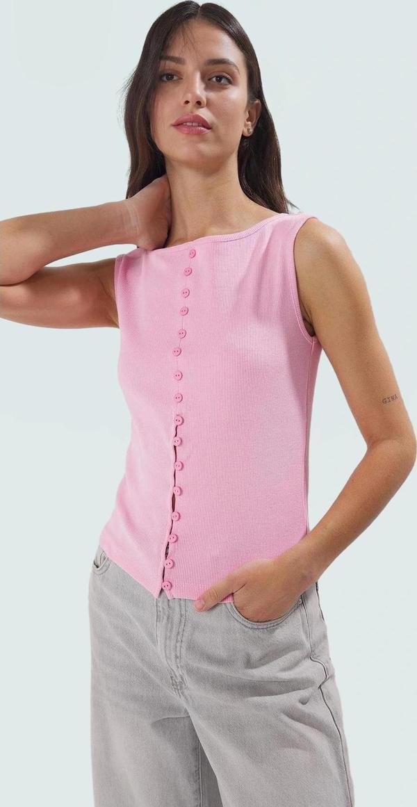 Düğmeli Fitted Vücuda Oturan Örme Bluz Regular Boy Özenle Seçilmiş Uzun Ömürlü Yüksek Kalite - Image 1