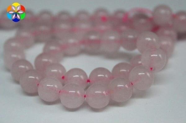 Pembe Kuvars Taşı Yarım Dizi 8mm (18cm Uzunluğundadır) - Image 1