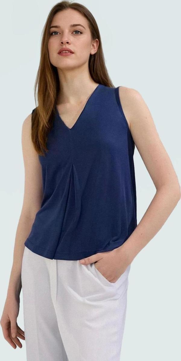 Kadın Modal Örme Bluz Rahat Kalıp V Yaka Yazlık Modern Stil Şık Görünüm Yüksek Kalite - Image 1