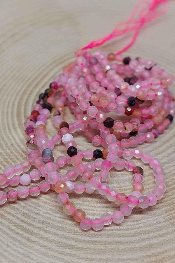 Pembe Opal Taşı YARIM Dizi 2,5mm (17cm uzunluğundadır) - Image 1