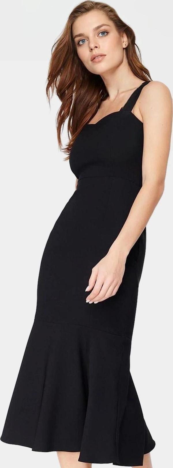 Zarif Kalp Yaka Midi Boy Bodycon Elbise Dokuma Kumaştan Yazlık Yüksek Kalite Seçkin Malzeme - Image 1