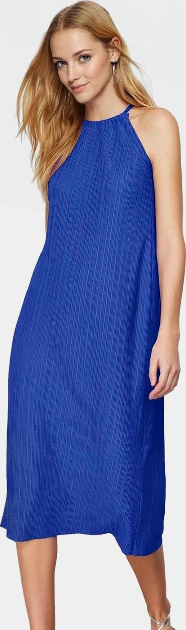 Şık Piliseli Midi Elbise Rahat Kalıp Örme Kumaş Yazlık Günlük Premium Kalite Dayanıklı Malzeme - Image 1