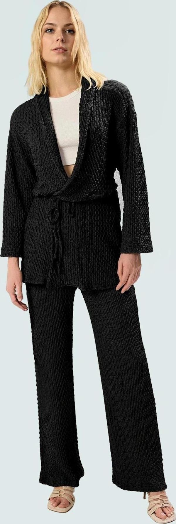 Kadın Örme Geniş Paça Takım Elbise Yazlık Rahat Günlük Seçkin Malzeme Yüksek Kalite - Image 1