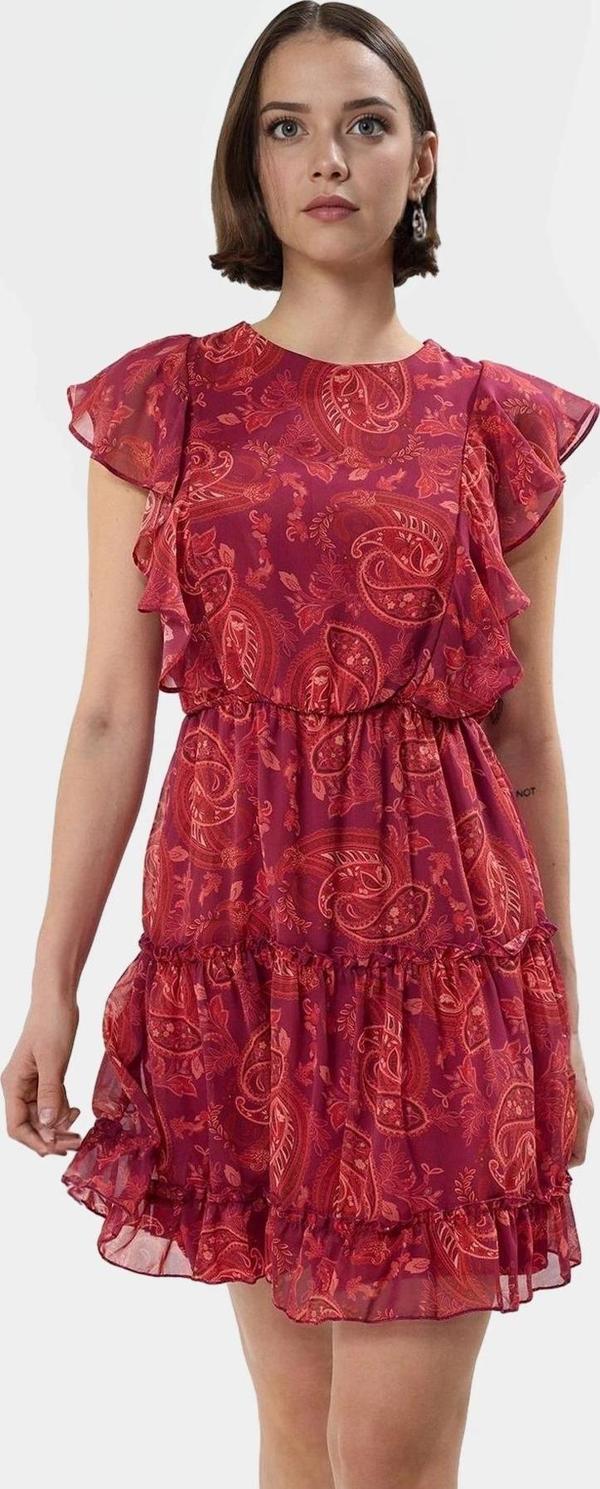 Çiçekli Desenli Mini Şifon Elbise Rahat Yazlık Günlük Kıyafet Mükemmel Uyum Zarifane Tasarım - Image 1