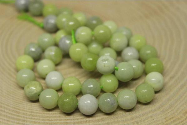 Peridot (zebercet) Taşı Yeşil-beyaz Alacalı Dizi 8mm (23115) - Image 1