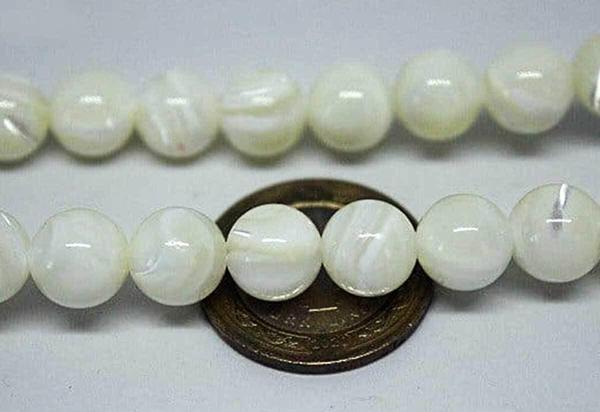 Sedef Taşı 10 mm-3 Adet Beyaz - Image 1