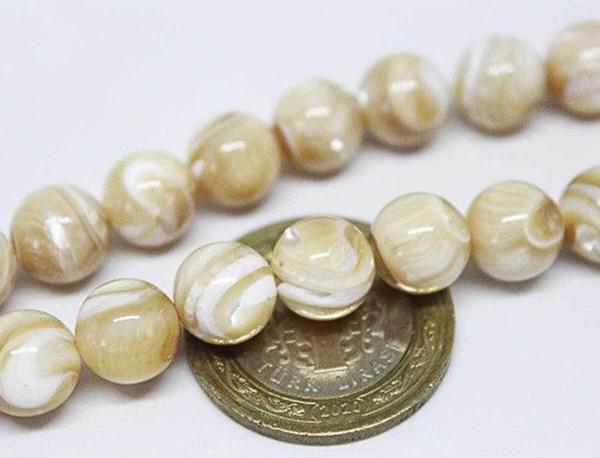 Sedef Taşı Dizi 10mm (karamel) - Image 1