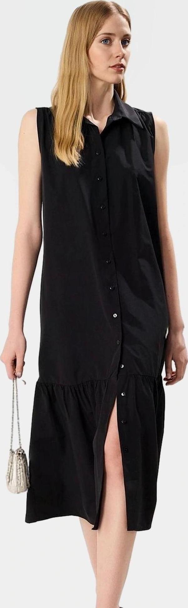 Kadın Midi Boy Terrycotton Dokuma Gömlek Elbise Rahat Günlük Stil Şık Görünüm Özel Tasarım - Image 1