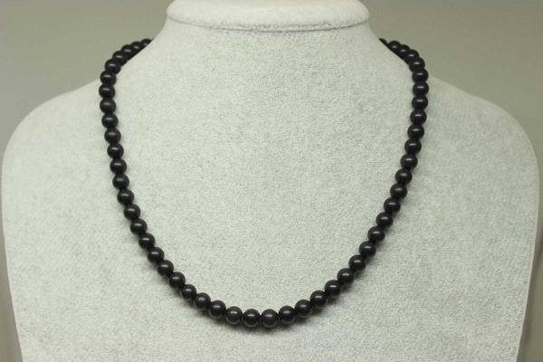 Shungite (şungit) Taşı Kolye 6mm (klipsli) - Image 1