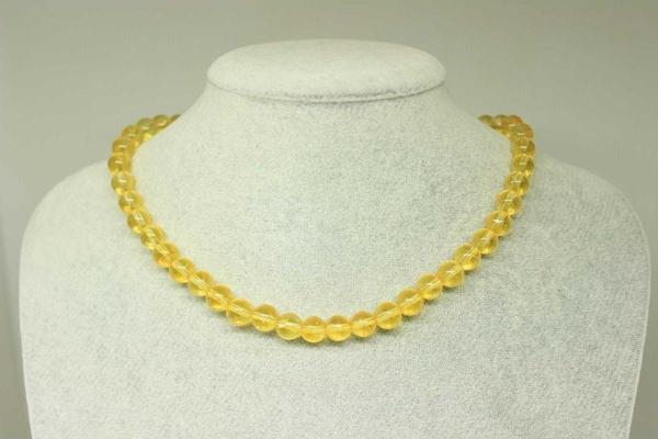 Sitrin Taşı Koyu Renk Kolye 8mm (klipsli) - Image 1