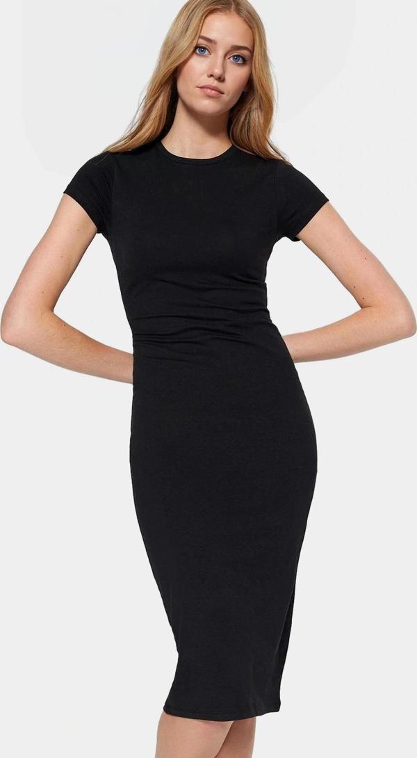 Kadın Midi Boy Pamuklu Elbise Esnek Bodycon Kalıp Günlük Şık Görünüm Zarifane Tasarım - Image 1
