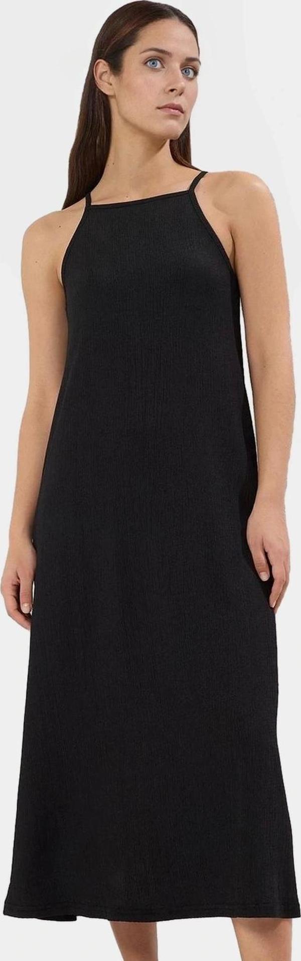 Şık Midi Halter Yaka Örme Elbise Günlük ve Özel Günler İçin Rahat Modern Stil - Image 1
