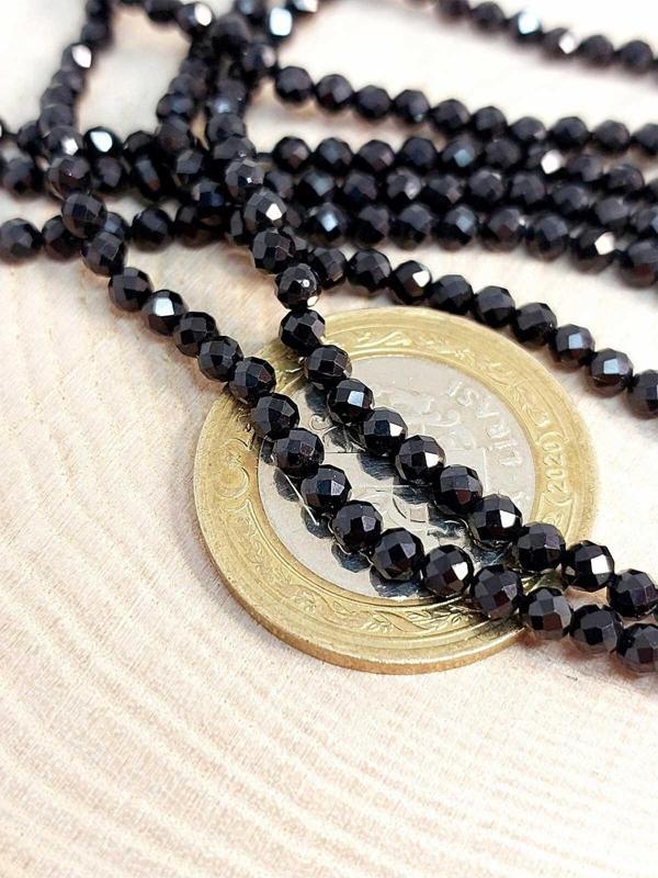 Turmalin Taşı YARIM Dizi 3mm (17cm uzunluğundadır) - Image 1