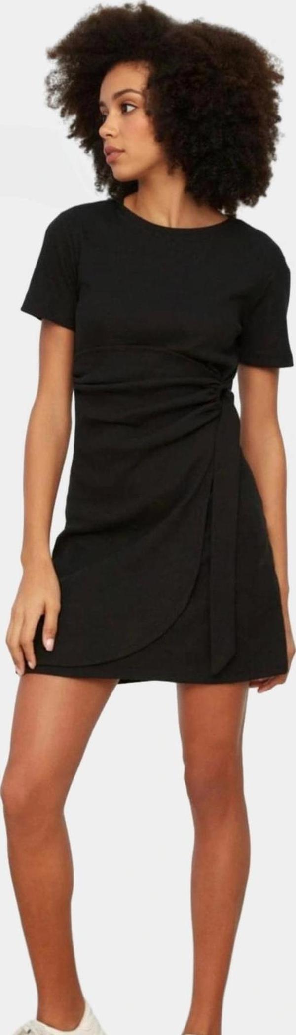 Kadın Mini Bağlama Detaylı Bisiklet Yaka Örme Elbise Profesyonel Görünüm Günlük Kullanım İçin - Image 1