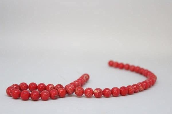 Varisit Taşı Nar Kırmızısı Yarım Dizi 8mm (18cm Uzunluğundadır) - Image 1