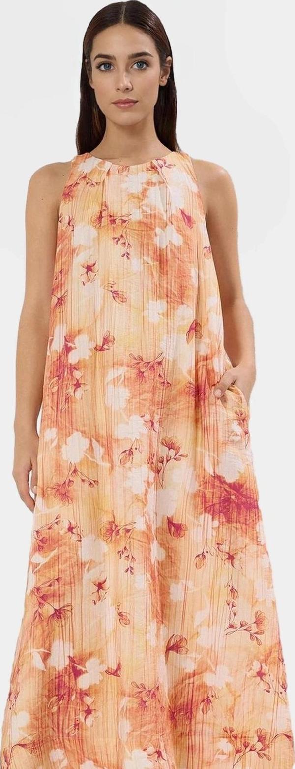 Yazlık Tropikal Desenli Maxi Elbise Polyester Kumaş Rahat Günlük Stil Trend Tasarım Özenle Seçilmiş - Image 1