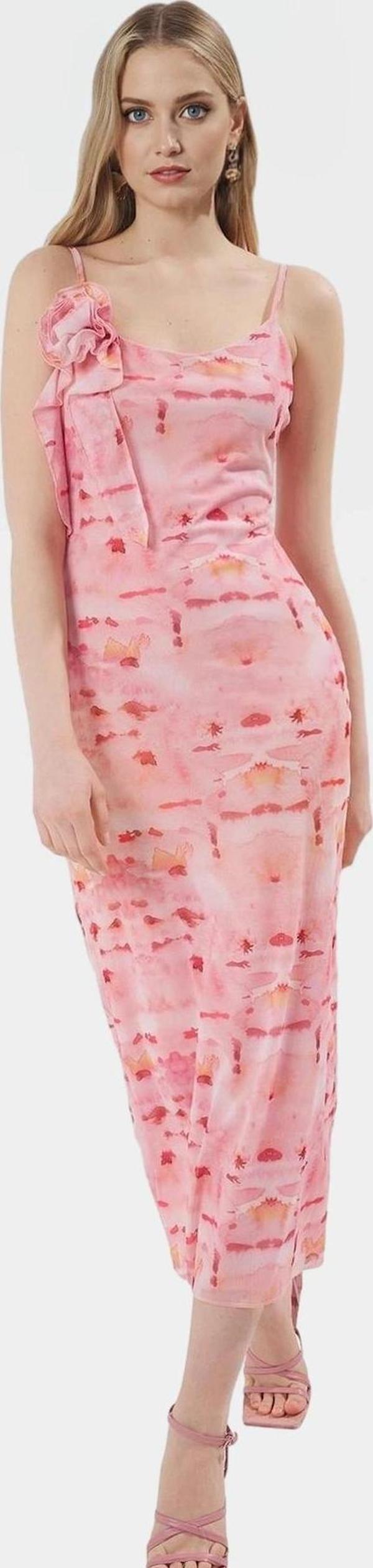 Maxi Elbise Örme Tül Kumaş V Yaka Aplike Detaylı Şık Profesyonel Görünüm Dayanıklı Malzeme - Image 1