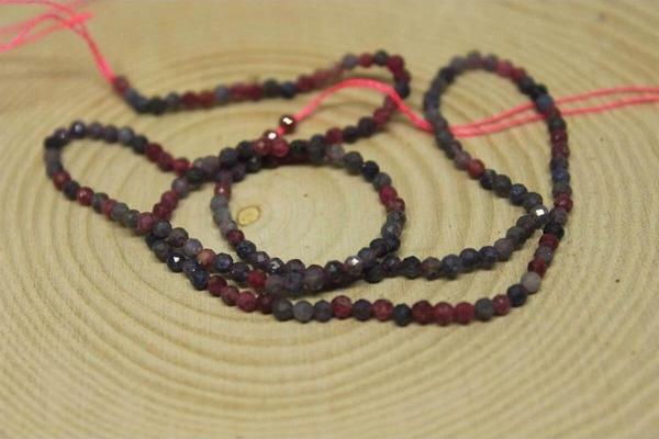 Yakut & Safir Taşı Karışık YARIM Dizi 2mm (17cm uzunluğundadır) - Image 1