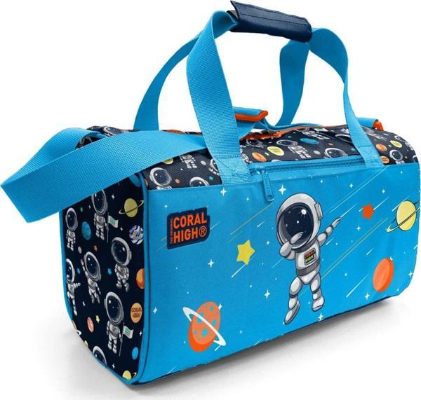 Coral High Erkek Çocuk Spor ve Seyahat Çantası - Lacivert Mavi Astronot Desenli - 27538 - Image 1