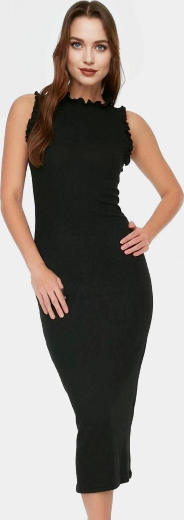 Kadın Midi Boy Örme Elbise 98 Pamuk 2 Elastan Bodycon Kalıp Günlük Stil Kullanım İçin - Image 1