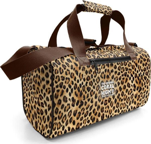 Coral High Kız Çocuk Spor ve Seyahat Çantası - Kahverengi Leopar Desenli - 27533 - Image 1