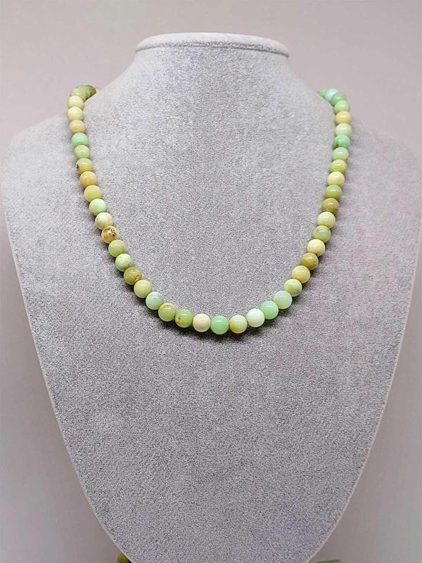 Yeşil Opal Taşı Kolye 8mm (Sabit Klipsli) - Image 1