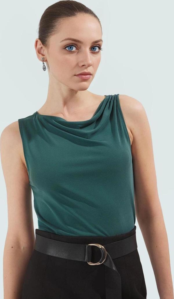 Şık Modal Örme Bluz Aksesuar Detaylı Regular Kalıp Dayanıklı Malzeme Kaliteli İşçilik - Image 1